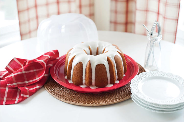 Nordic Ware Kuchencontainer, Kunststoff, Transparent, 33cm Gugelhupf durchscheinende Kuppel Kuchenha