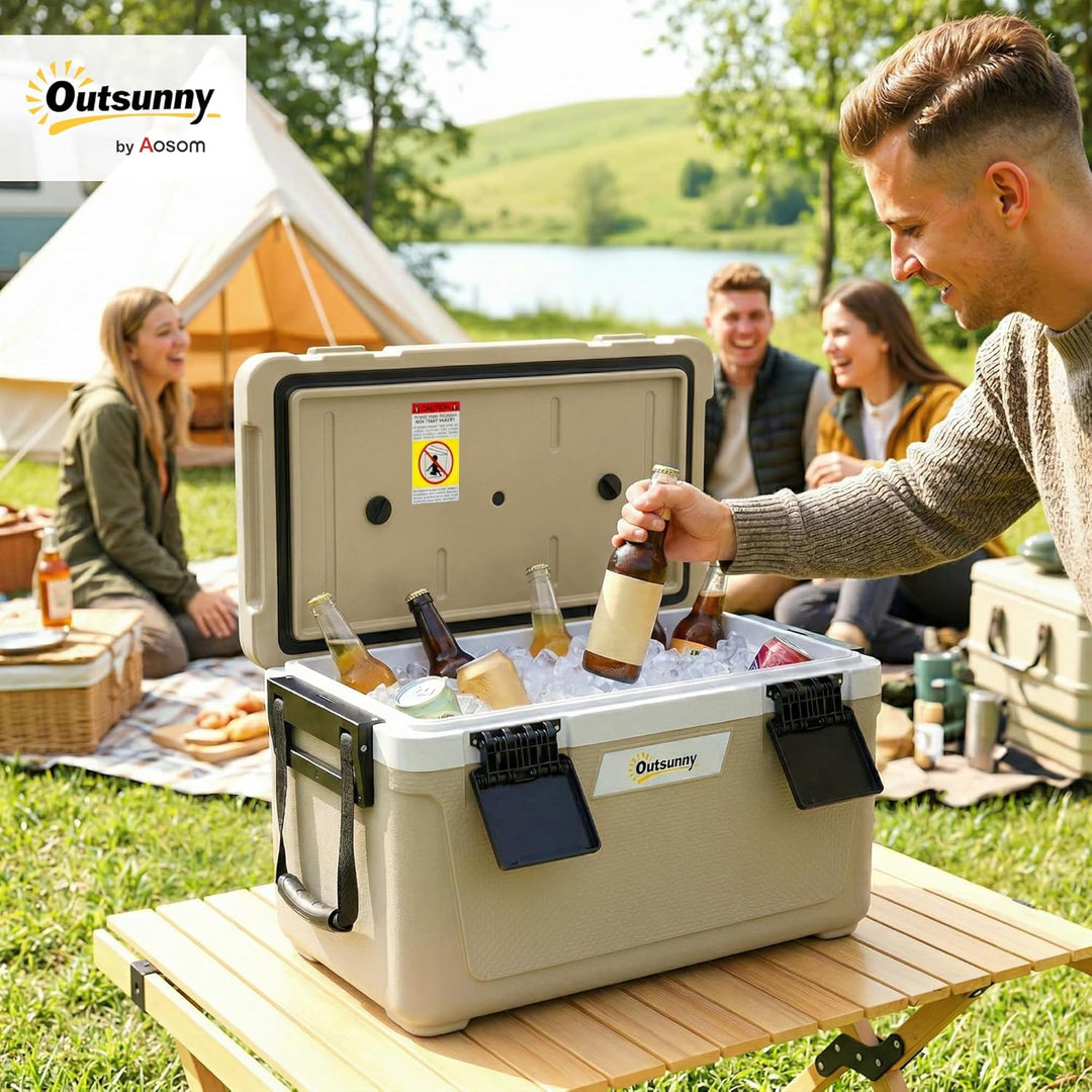 Outsunny Kühlbox 42,6L Grosse Passive Thermobox bis zu 72 Std. Kühlung, mit PU-Vollschaumisolierung