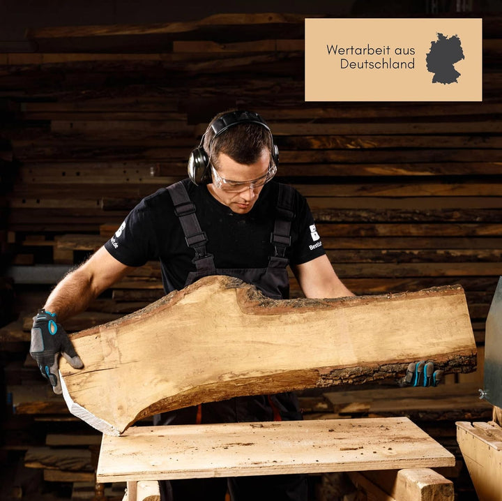 BestLoft Waschtischplatte Holz (Länge: 50 cm/Breite: 40-45 cm) Waschtisch Holz Eichenbrett Massiv 40