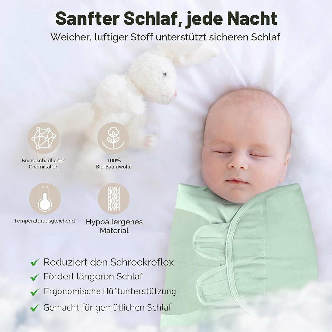 Mama Cheetah Baby Swaddle Blanket mit Zipper - 3er Pack für Neugeborene (0-3 Monate), Bio-Baumwolle,