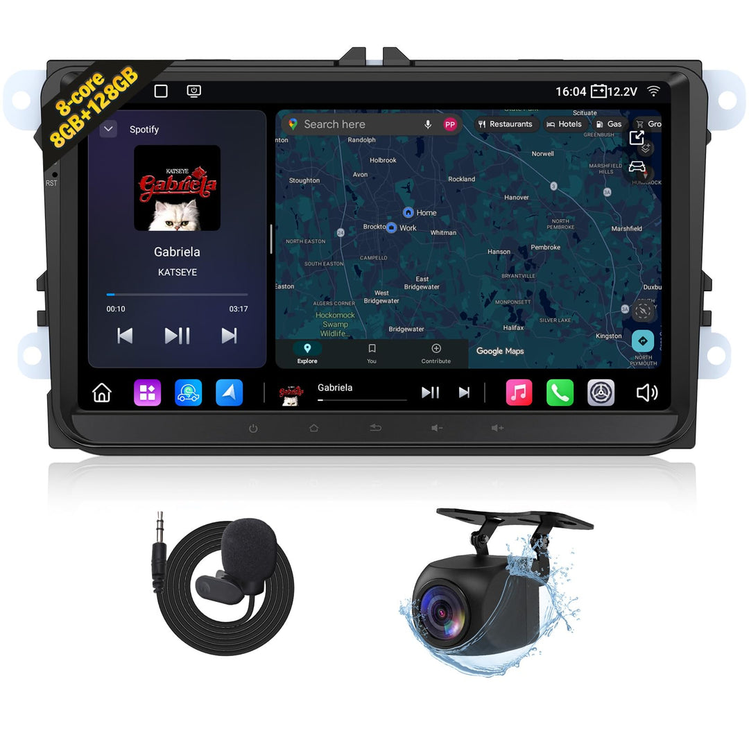 Eonon 9 Zoll Autoradio für Volkswagen SEAT Skoda Polo Golf V/VI Android 13 8+128GB 4G CarPlay Androi