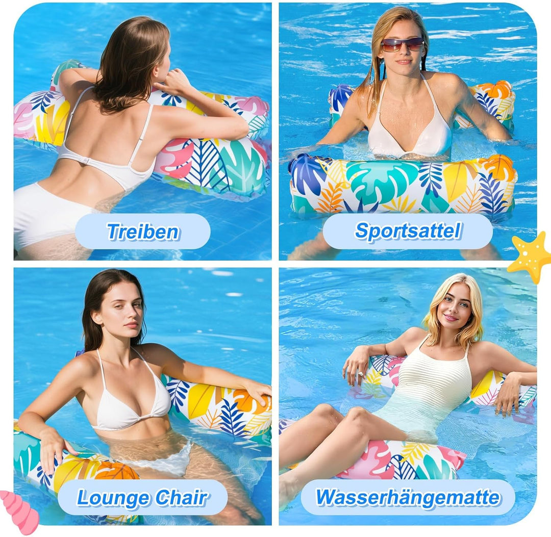 Elidepe Luftmatratze Pool, XL Pool Spielzeug Luftmatratze Wasser, 2 Stück PoolZubehör Spass Erwachse