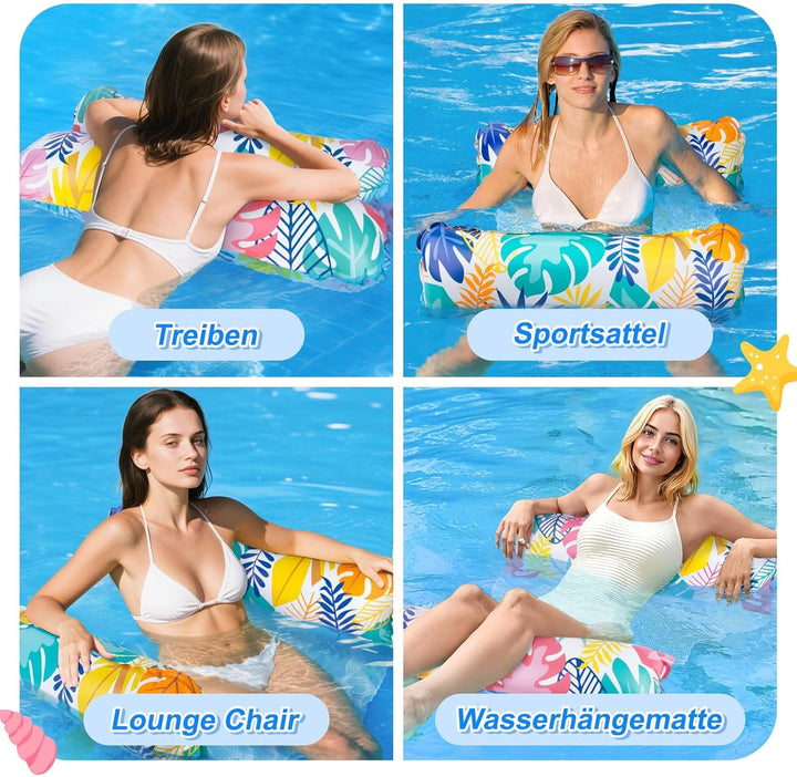 Elidepe Luftmatratze Pool, XL Pool Spielzeug Luftmatratze Wasser, 2 Stück PoolZubehör Spass Erwachse