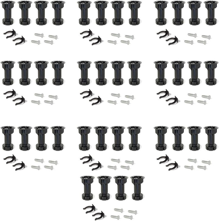 Emuca 2032617 Set aus 10 Sätzen aus 4 regulierbaren Füssen für Küche/Bad mit Zubehör Höhe 148-165mm