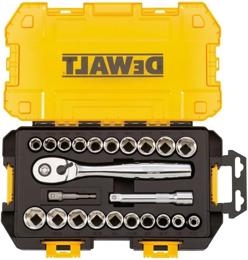 DEWALT Dwmt73813 Robustes Steckschlüssel-Set, 23-teilig, 1/2-Zoll-Vierkantantrieb