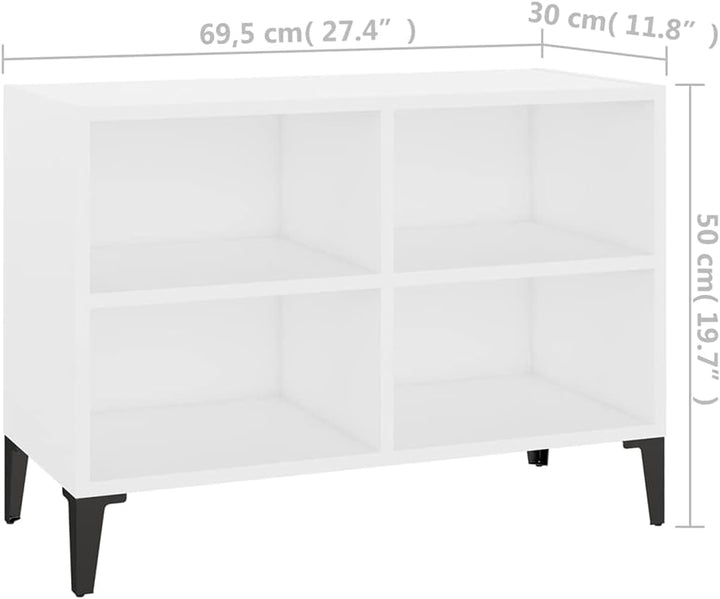 vidaXL TV Schrank mit Metallbeinen 4 Fächern Lowboard Sideboard Fernsehschrank Fernsehtisch TV Möbel