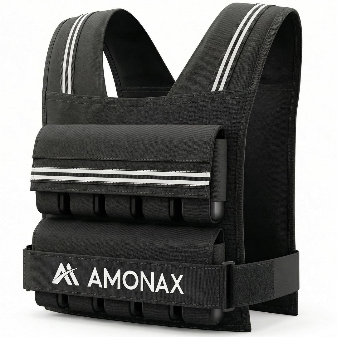 Amonax Gewichtsweste 10kg/20kg/30kg, Verstellbare Gewichtsweste für Herren und Damen, Weighted Vest
