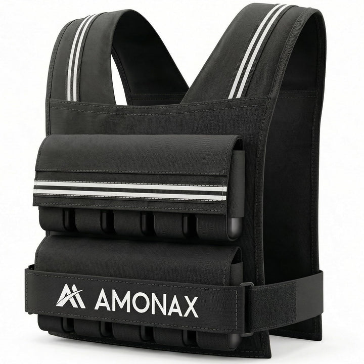 Amonax Gewichtsweste 10kg/20kg/30kg, Verstellbare Gewichtsweste für Herren und Damen, Weighted Vest