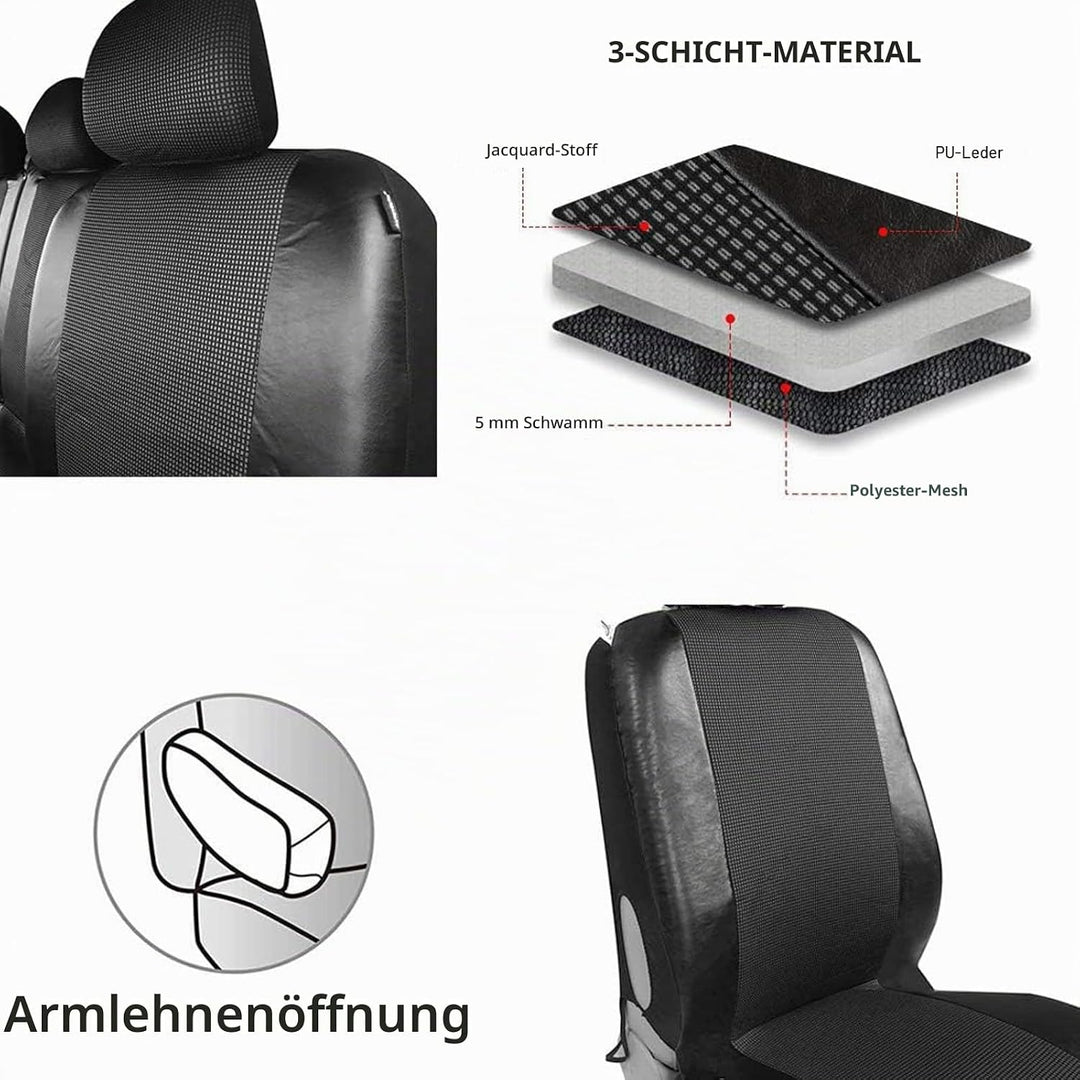 TOYOUN Universal Auto Sitzbezüge für Transporter LKW Vorn Autositzbezüge 2+1, Sitzbezug Fahrersitz +