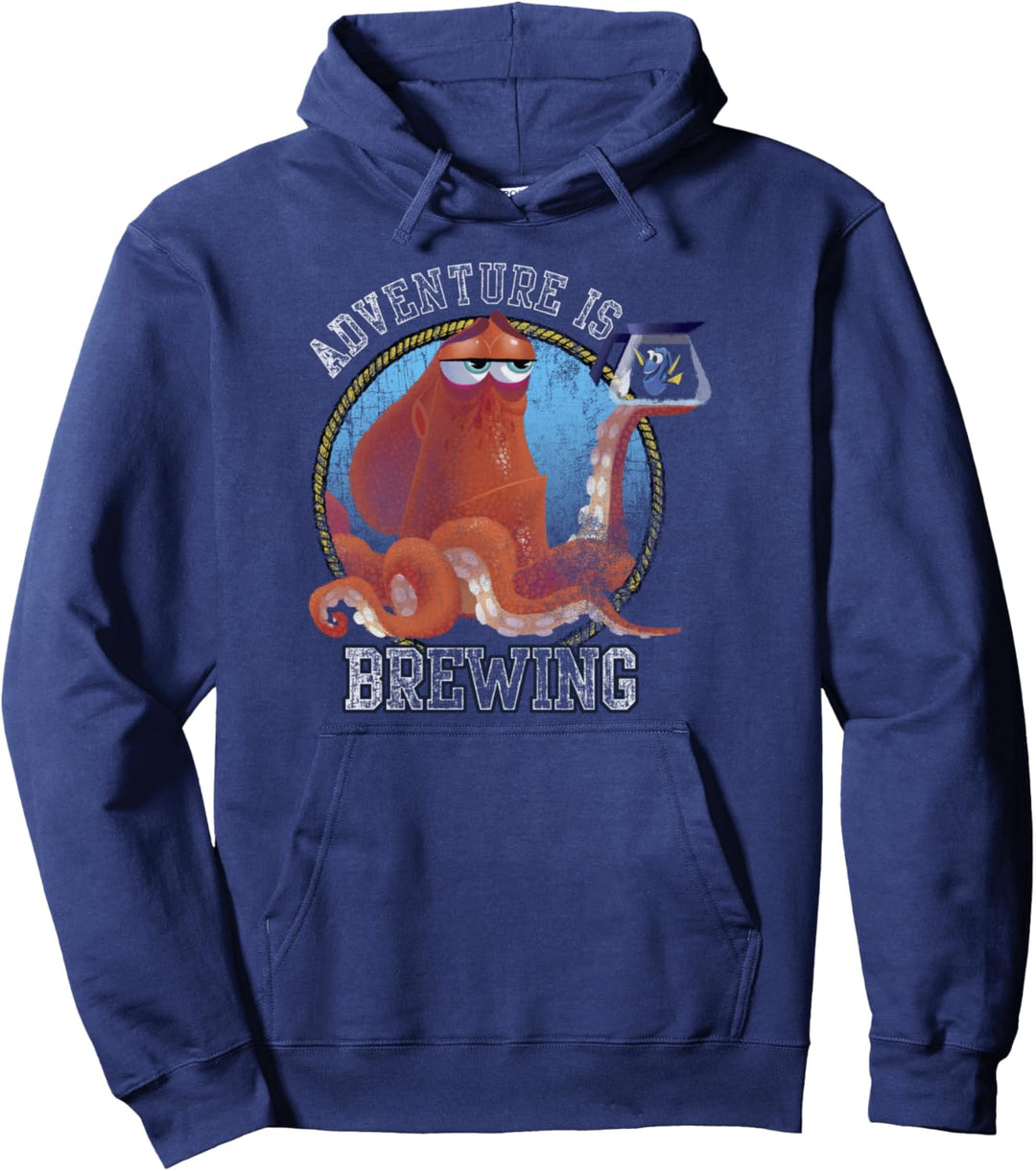 Disney Pixar Finding Dory Hank Faded Adventure Brew Text Pullover Hoodie