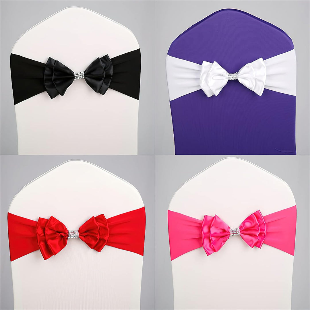 Stuhlschärpen Stuhl Schärpen,Organza Schleife Tüll Stuhl Rücken Blume Schärpe,Hochzeit Stuhl Bogen F