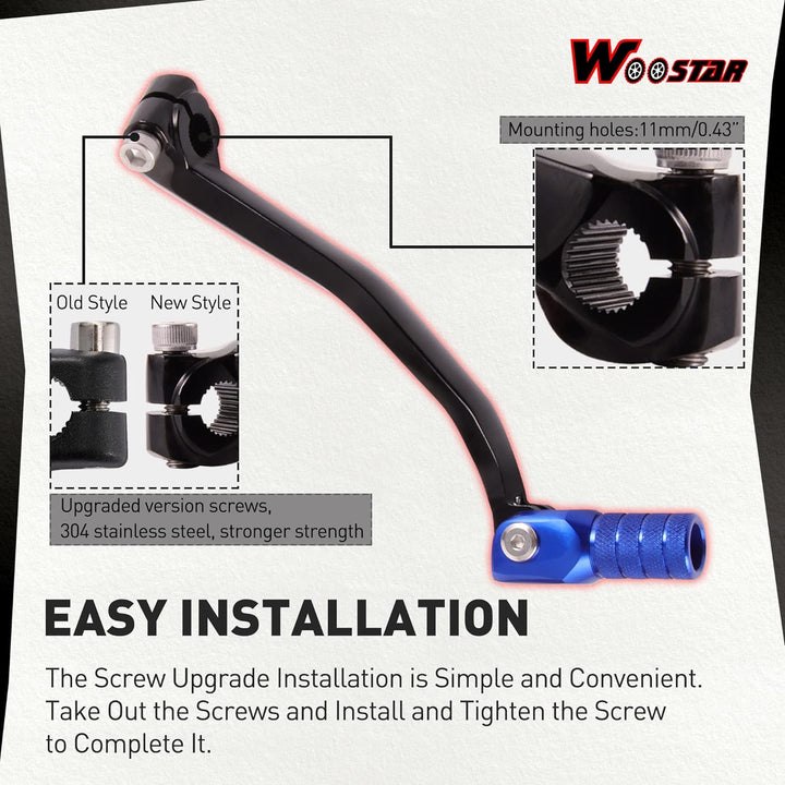WOOSTAR 2" Klappbarer Schalthebel Ersatz für 50ccm 70ccm 90ccm 110ccm 125ccm Dirt Pitbike (Blauer Ko