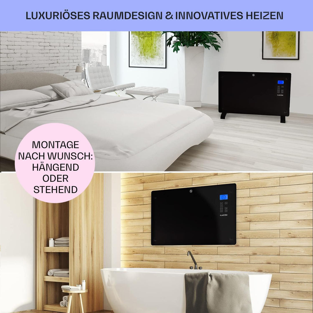 Klarstein Elektroheizung, Konvektor-Heizung mit, Mobile Elektroheizung Energiesparend, Leise Heizung