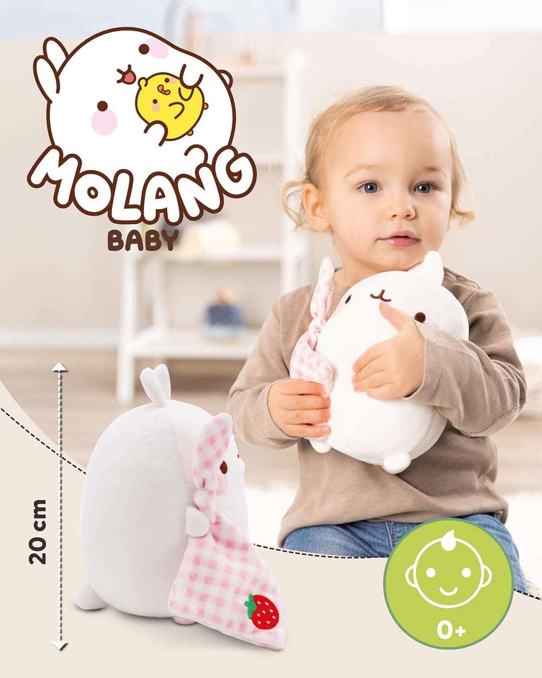 NICI MOLANG Kuscheltier 20 cm mit Schmusetuch Baby Einschlafhilfe - Niedliches Stofftier und Schnuff
