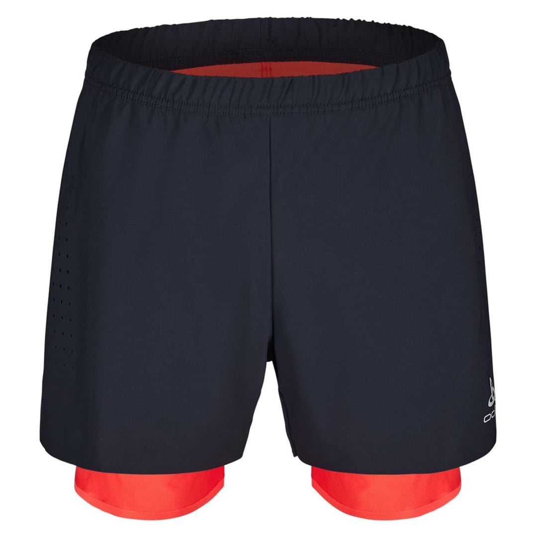 Odlo Damen Laufshorts Zeroweight 5 Inch_322562 M Black - Firelight, M Black - Firelight