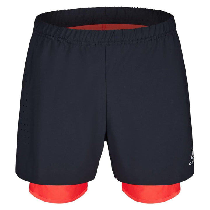 Odlo Damen Laufshorts Zeroweight 5 Inch_322562 M Black - Firelight, M Black - Firelight
