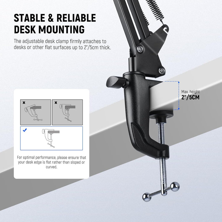 NEEWER BASICS Mikrofon Arm, Microphone Boom Arm Stand Tisch, hängende Mic Halterung für Schreibtisch