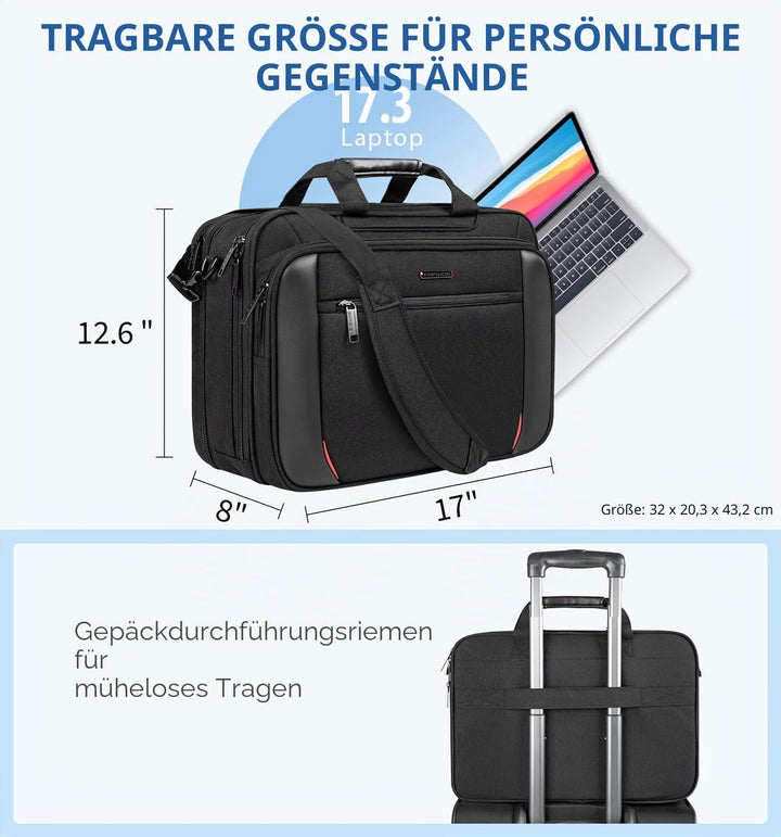 EMPSIGN Laptoptasche 17,3 Zoll Laptop Tasche Business Aktentasche Notebook Tasche Wasserabweisend Co