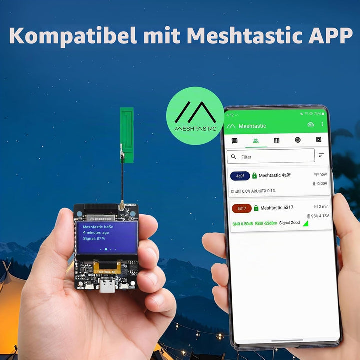 ELECROW Transceiver Kompatibel für LoRa Meshtastic mit GPS und ESP32-S3 - ThinkNode M2 mit 1,3-Zoll-