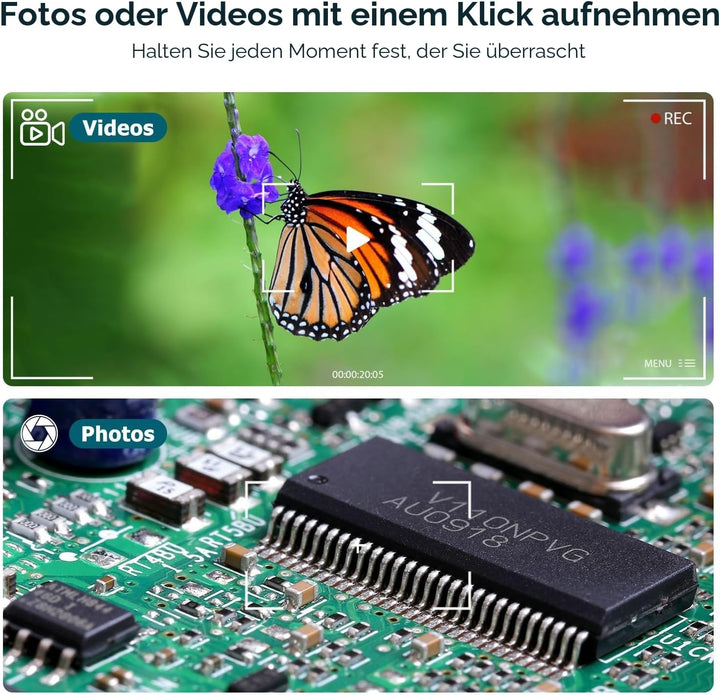 USB Digital Mikroskop, SKYBASIC handgeführte HD-Inspektionskamera mit 50- bis 1600-facher Vergrösser