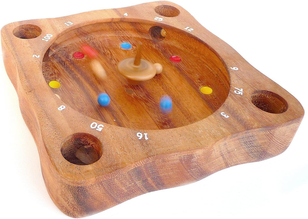 Logica Spiele Art. Tiroler Roulette - Brettspiel aus Edlem Holz - Gesellschaftsspiel - Aktionsspiel