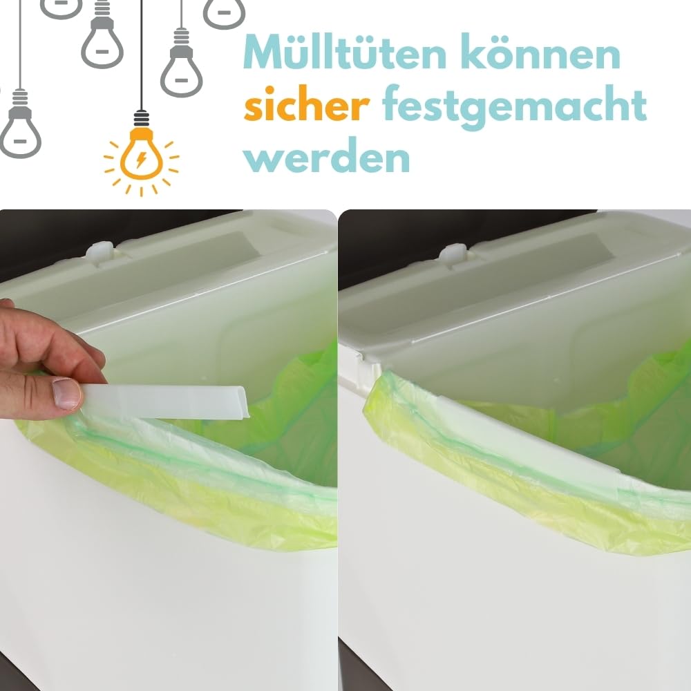 GarPet Mülleimer Küche 3 Fächer Gross Mülltrennsystem 70 Mülltrennung Mülltrenner Abfallsammler Müll