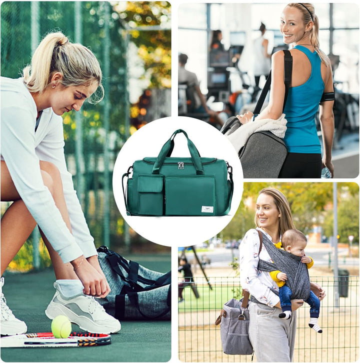 FIORETTO 35L Damen Sporttasche, Faltbare Reisetasche mit Schuhfach & Nassfach, Wasserabweisende Week