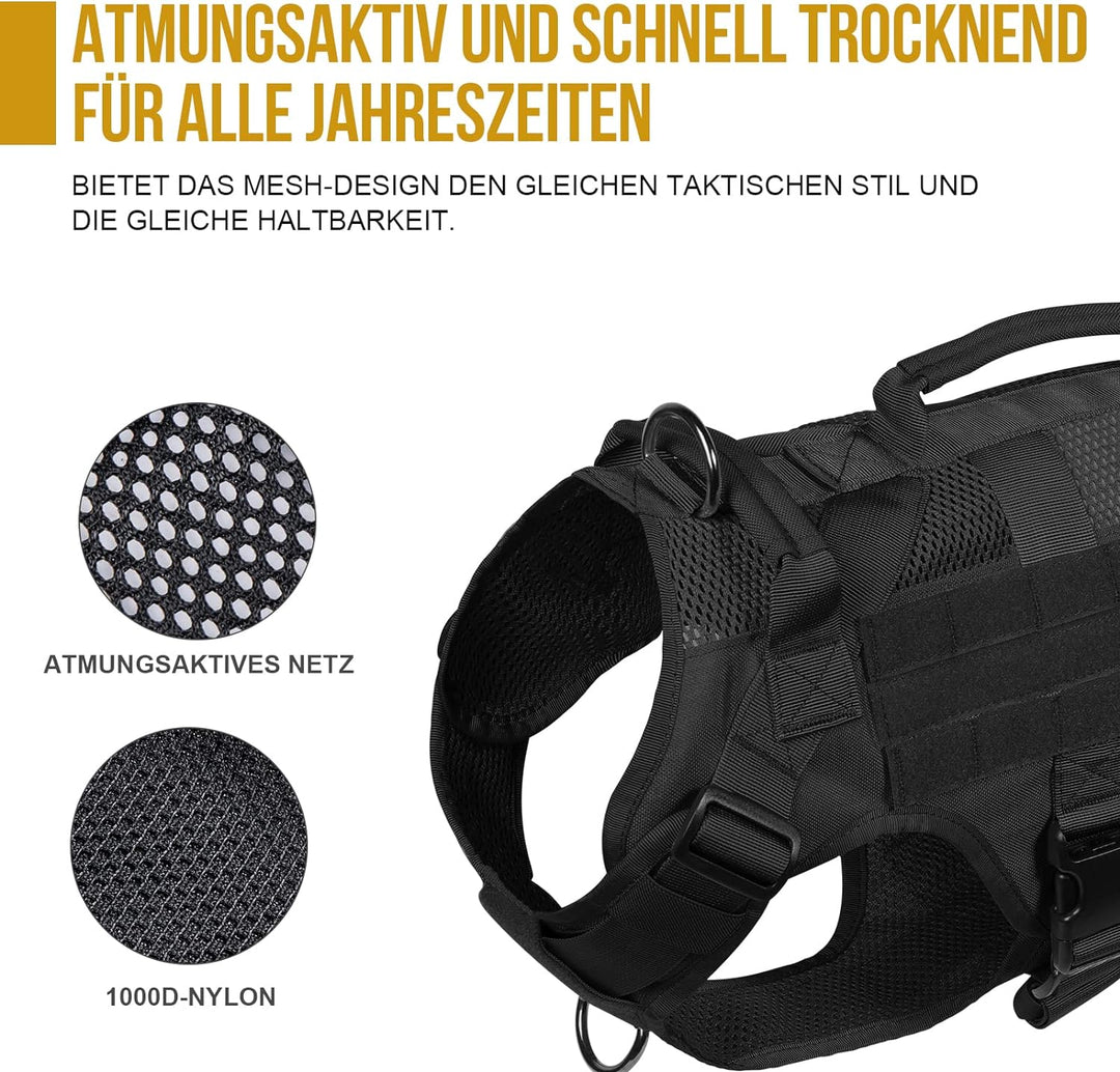 OneTigris No-Pull Hundegeschirr, AIRE MESH Einstellbar Sicherheitsgeschirr Ultra Atmungsaktiv für Gr