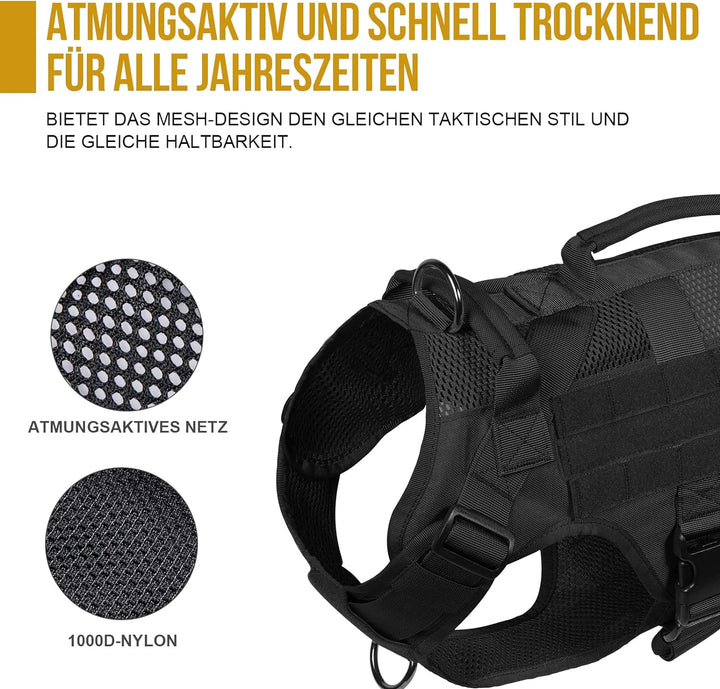 OneTigris No-Pull Hundegeschirr, AIRE MESH Einstellbar Sicherheitsgeschirr Ultra Atmungsaktiv für Gr