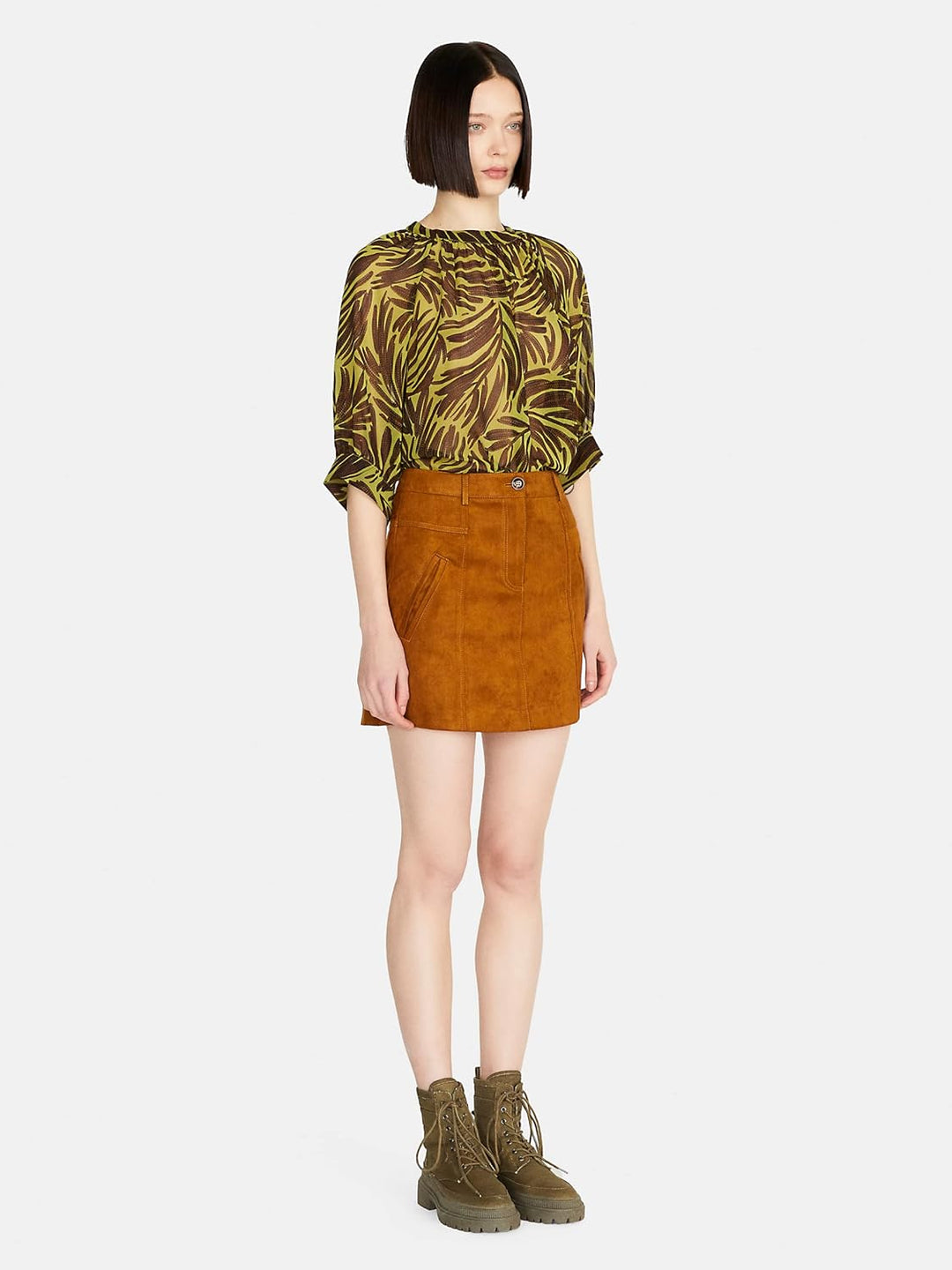 SISLEY Damen Skirt 42 Brown 30d, 42 Brown 30d