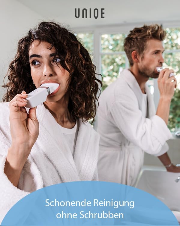 UNIQE One Zahngel Starterset - Schallzahnbürste mit innovativer Lamellen-Technologie - Inkl. 3 Munds