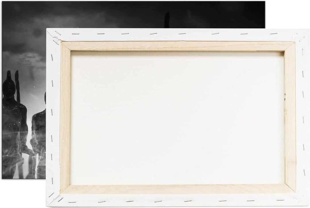 düstere Armee der Toden Format: 80x60 Effekt: Schwarz&Weiss als Leinwandbild, Motiv fertig gerahmt a