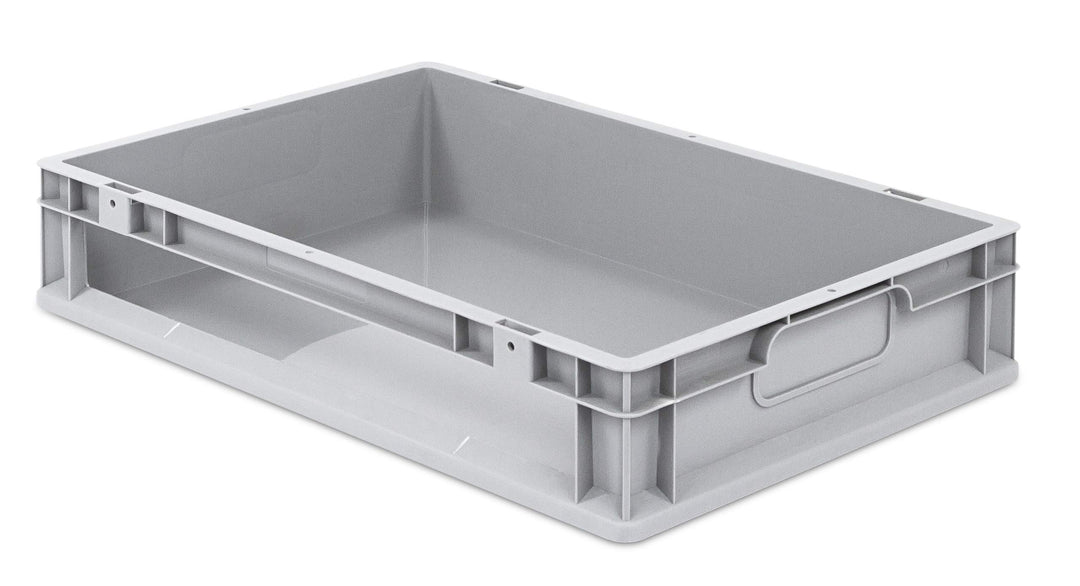 aidB Eurobox NextGen Store Seite offen, 600x400x120 mm, robuste Regalbox mit Entnahmeöffnung, stapel