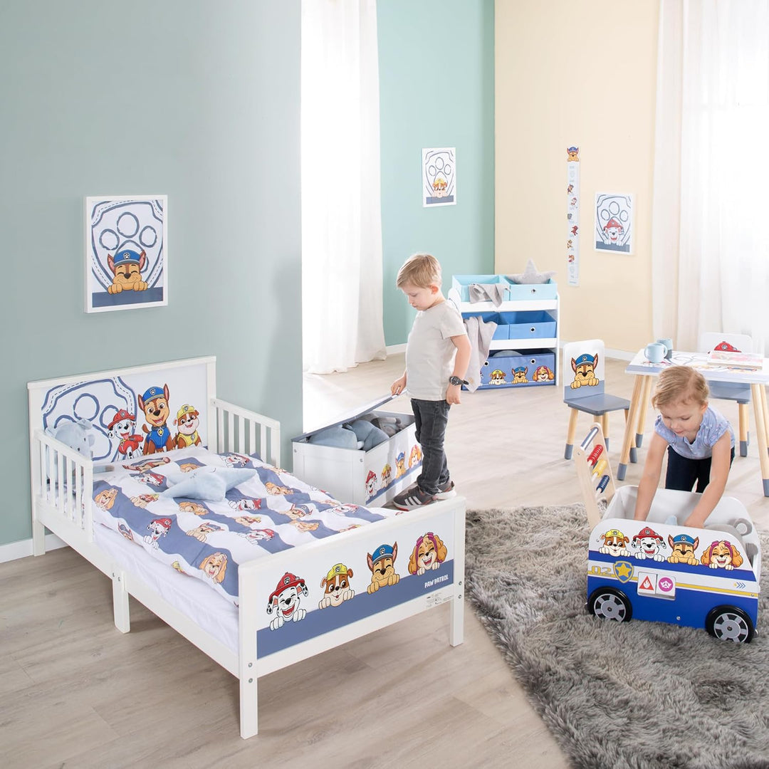 roba Spielregal aus Holz Paw Patrol - Spielzeugregal mit 5 Boxen - Montessori Aufbewahrungsregal für