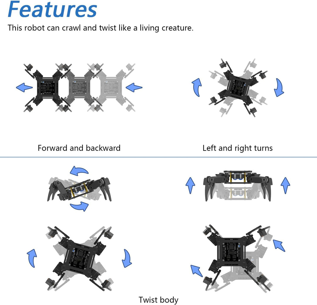 FREENOVE Quadruped Robot Kit (Compatible with Arduino IDE), App Remote Control, Walking Crawling Twi