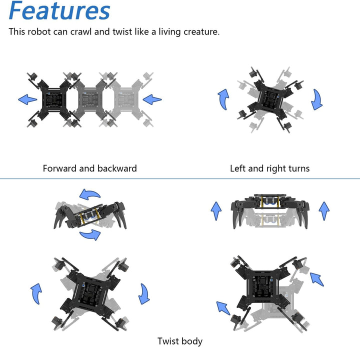FREENOVE Quadruped Robot Kit (Compatible with Arduino IDE), App Remote Control, Walking Crawling Twi