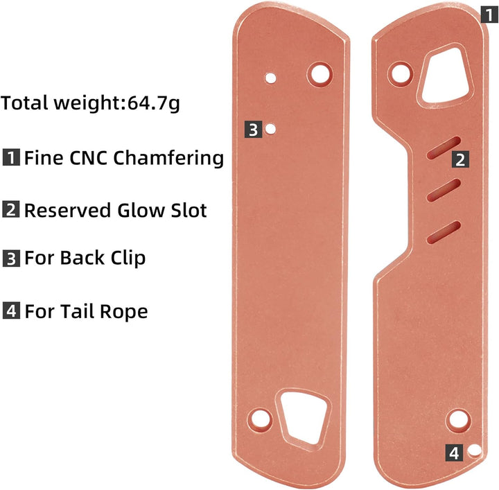 HorixGear 1 Paar Handle Patch Custom Messing Skalen für T4 Multitool (Kupfer), Kupfer