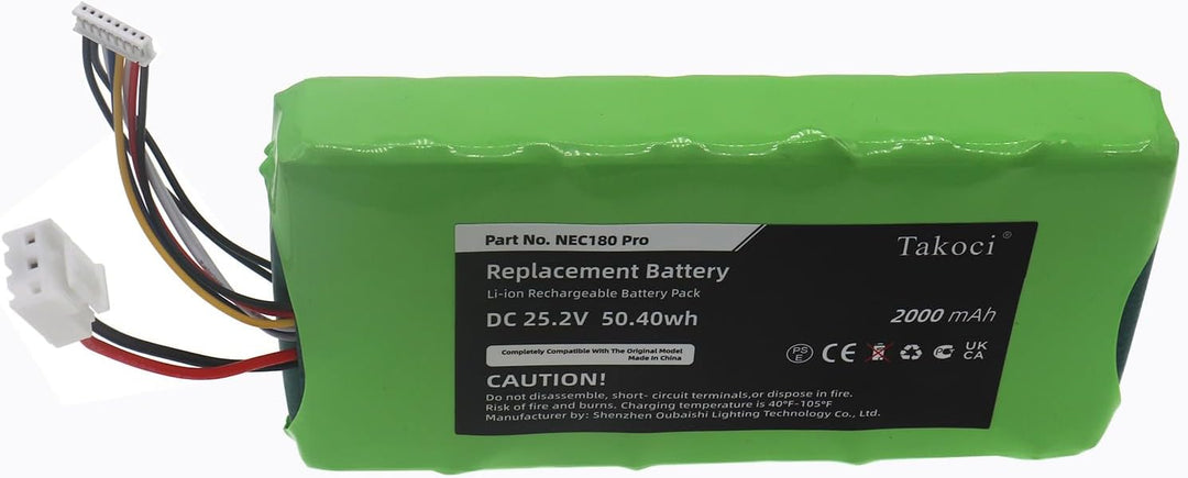 AUVTKALL Ersatzakku für Eureka NEC180 ProBP25220F 25,2 V 2000 mAh