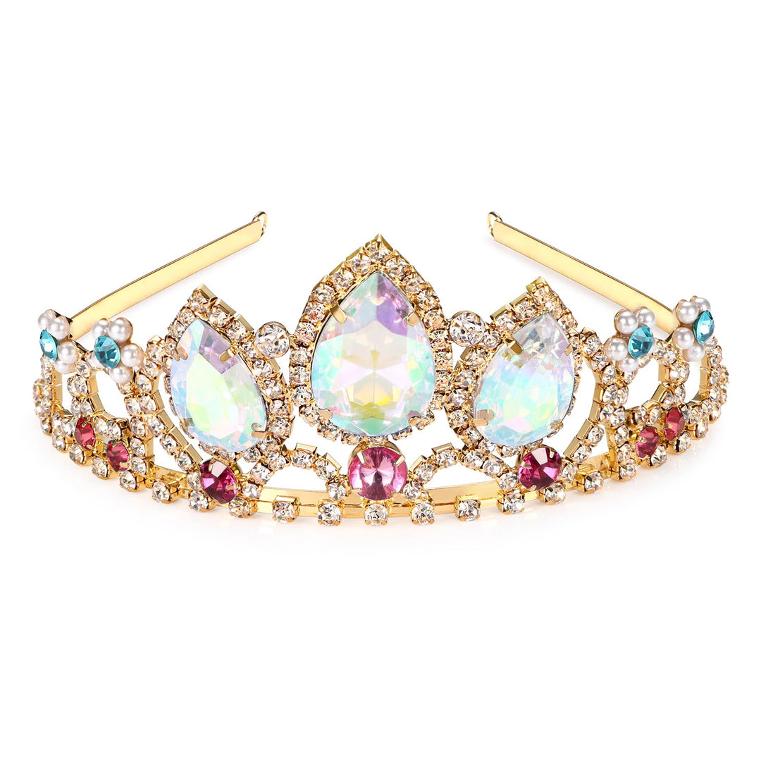 hengkaixuan Hübsche Tiara Krone Rosa Strass AB Tiara Fee Braut Kopfbedeckung Geburtstag Halloween Go