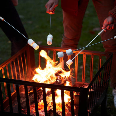 Barbecook Feuerkorb für Holzfeuer eckig lackierter Stahl lang 62-cm breit und 48.5 cm hoch, schwarz