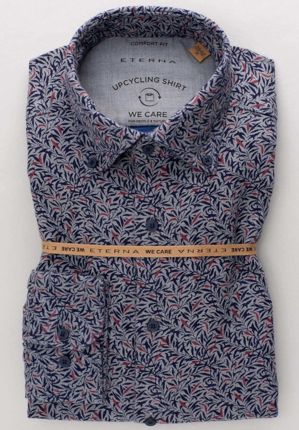 eterna Langarm Hemd Comfort Fit Flanell Bedruckt