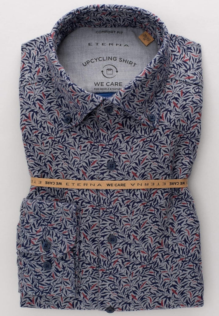 eterna Langarm Hemd Comfort Fit Flanell Bedruckt