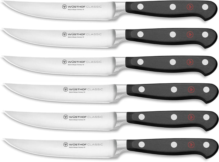 WÜSTHOF Classic Steakmessersatz mit 6 Messern, Schwarz,silber