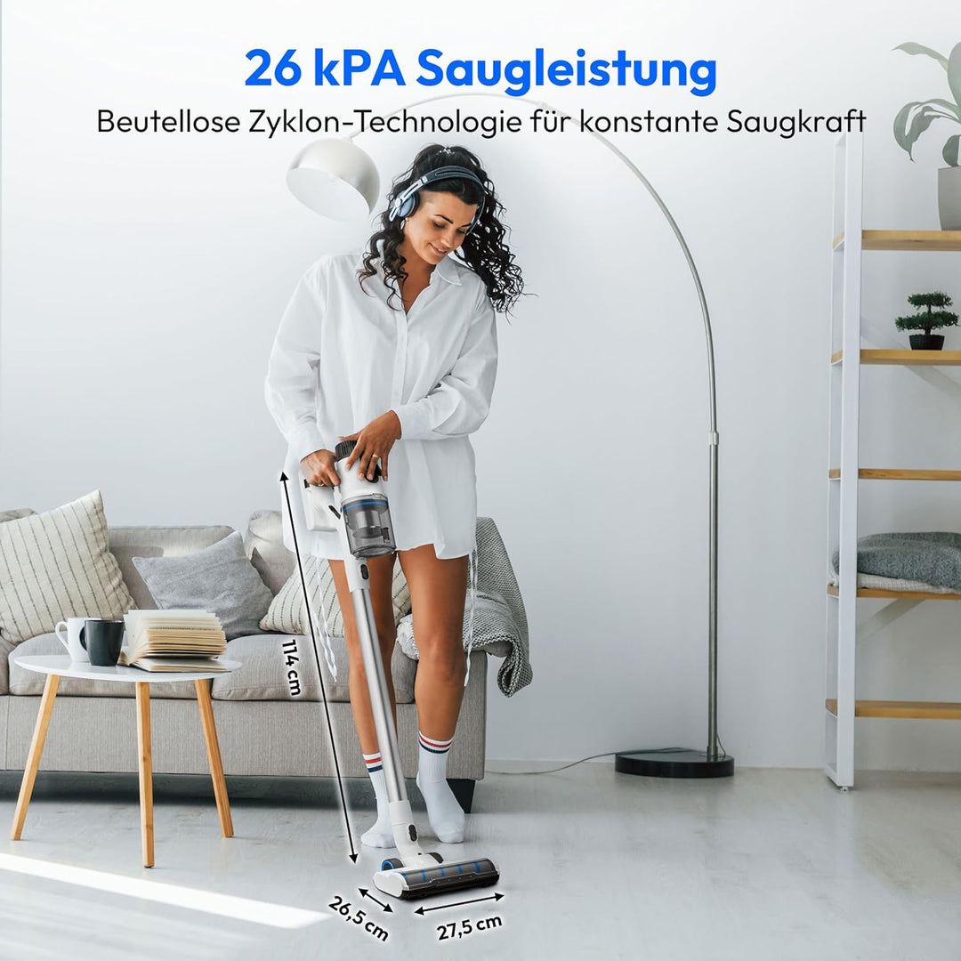 MEDION P400 W Stabstaubsauger mit Wischfunktion (kabellos, beutellos, Zyklon-Technologie, 400 Watt,