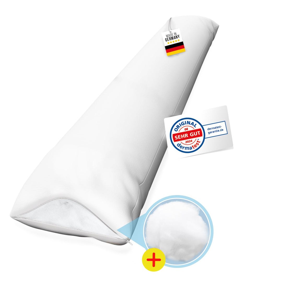 Rosenkern® Seitenschläferkissen Ergonomisch - [Made in Germany] - Long Body Pillow - Bezug aus 100%