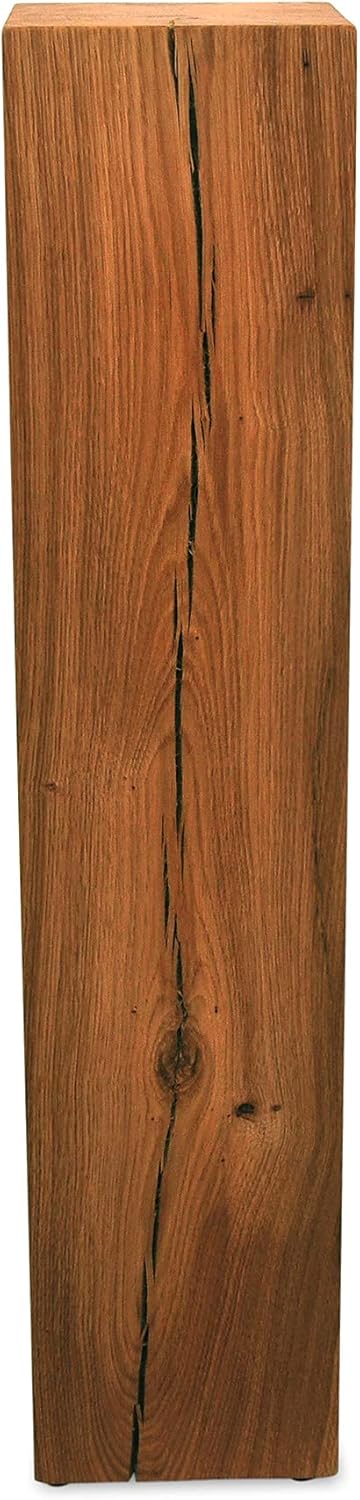 ms factory Holzblock Eiche Massiv - Handgefertigter Holzklotz - Rustikale Holzsäule - Beistelltisch