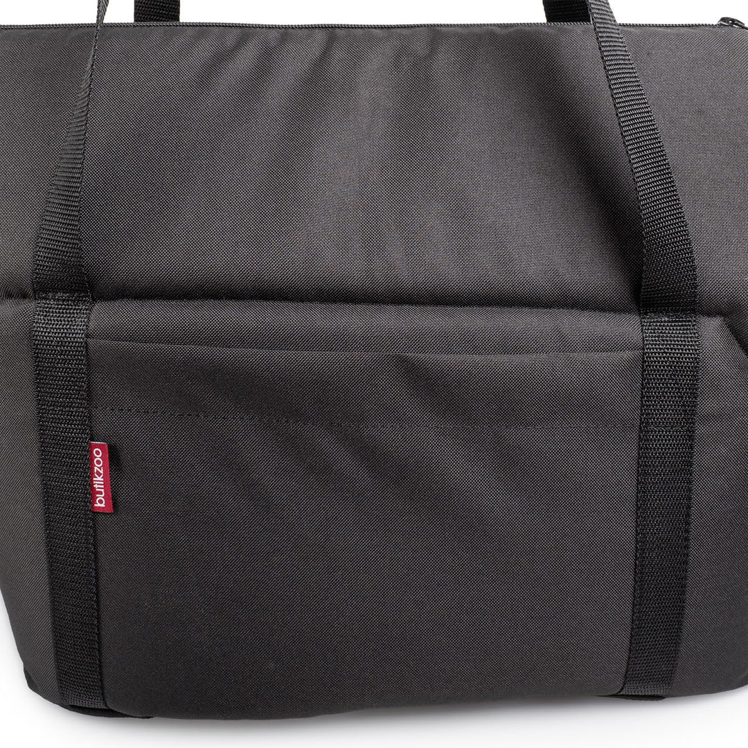 BOUTIQUE ZOO Hundetasche - Schwarz Schwarz/Minky, L bis 12 kg - Tragetasche für kleinen und mittlere