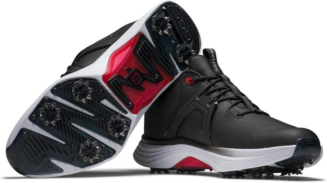 Footjoy Herren Hyperflex Golfschuhe 44 EU Schwarz Weiss Rot, 44 EU Schwarz Wei&#xDF; Rot