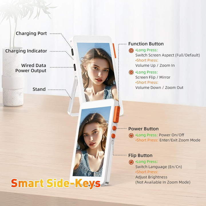 Handy Selfie Monitor, 4,02″ Magnetisches Drahtloses Portable Monitor Selfie Bildschirm, 2300 mAh, mi