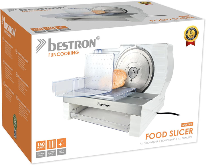 Bestron Brotschneidemaschine, mit RSG-Edelstahlklinge – Made in Germany, stufenlose Schnittstärkenei